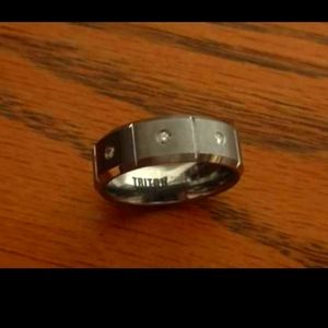 Mens Wedding band from Zales. Triton Men's 1/10 CT. T.W. Size 12